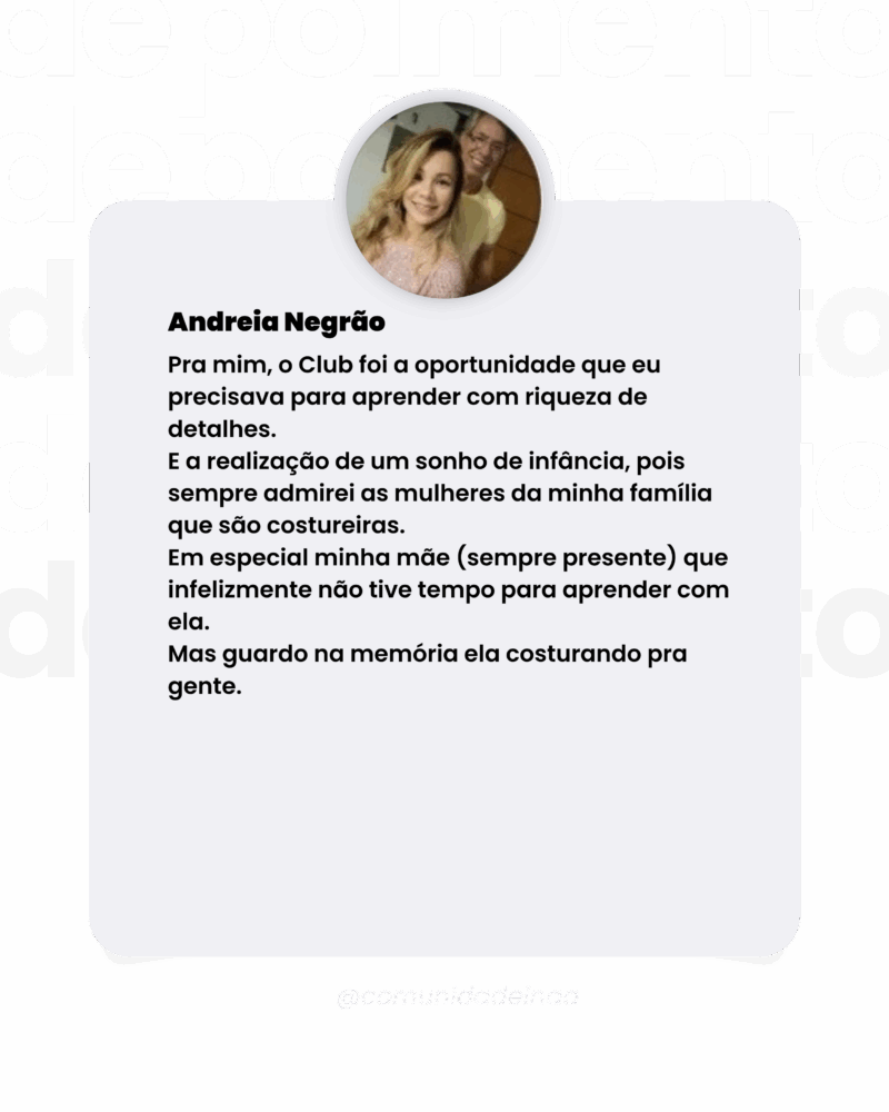 Depoimento de aluna do Inaá Club