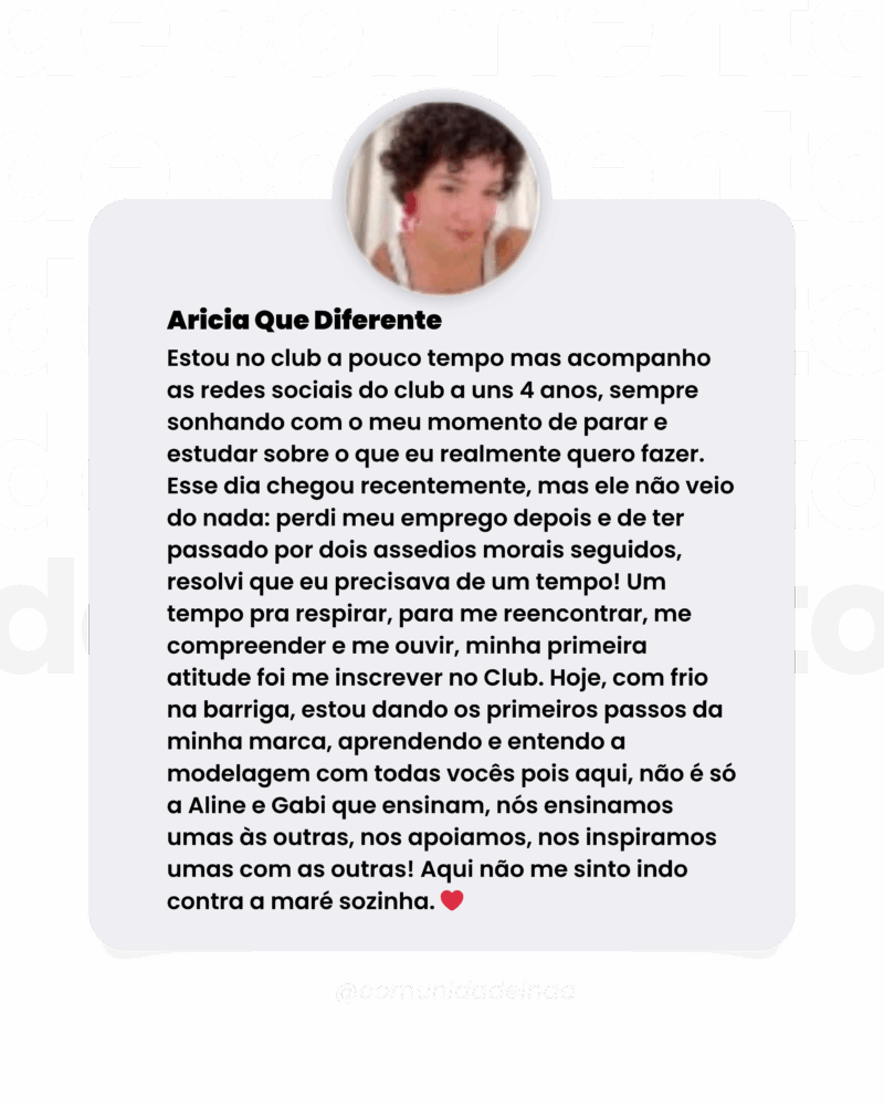 Depoimento de aluna do Inaá Club